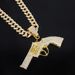 Unisex Jewelry Pistol Diamond Alloy Pendant Men's Personality Exaggerated Rap Trend Hip Hop Style Pendant_ipsvogv.com