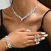 Bridal Jewelry Wedding Ceremony Dress Accessories Korean Style Necklace Earrings Bracelet Set For Women_ipsvogv.com