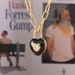 Hepburn Style Personalized Design Peach Heart Drip Oil Inlaid Zircon Pendant Titanium Steel Gold-plated Fashionable_ipsvogv.com
