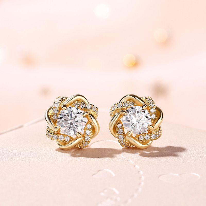 Cao Shi's French Style Floral Trendy Summer Design Feel. Earrings With A Four Leaf Clover Temperament And Earrings_ipsvogv.com
