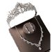 Crown headdress three piece set forest style atmospheric rhinestone birthday crown necklace earrings bride wedding dress evening dress jewelry_ipsvogv.com
