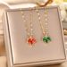 Internet Famous Titanium Steel Necklace With Zircon Red Maple Leaf For Women, Light Luxury And Versatile Collarbone_ipsvogv.com