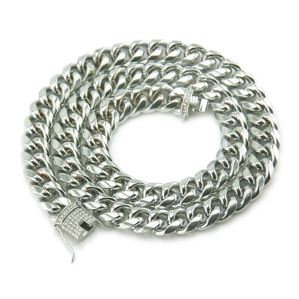 Fashionable men's Cuban gold chain hiphop, personalized diamond studded buckle necklaces, and accessories_ipsvogv.com