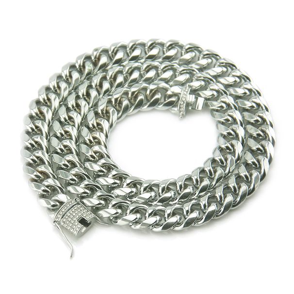 Fashionable men's Cuban gold chain hiphop, personalized diamond studded buckle necklaces, and accessories_ipsvogv.com
