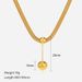 14K Gold Plated Stainless Steel Necklace - Round Ball Pendant Clavicle Chain For Women_ipsvogv.com