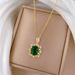 Sparkling 【 】 Green Light Luxury Charm Gorgeous Full Diamond Necklace Women's Versatile Clavicle Chain Titanium Steel 【 】_ipsvogv.com