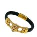 Fashion Stainless Steel Animal Series Creative Lion Head Leather Woven Bracelet Men's Jewelry_ipsvogv.com