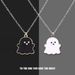 Black and white ghost couple necklace double necklace sweet cool girlfriends necklace parent child versatile new hanging neck sweet pendant_ipsvogv.com