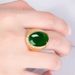 Trendy Live Streaming Gold-Plated Bold Adjustable Green Hetian Jade Cabochon Ring_ipsvogv.com