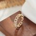 Small niche design, geometric Japanese and Korean style versatile women's winding cross inlaid zircon ring, adjustable_ipsvogv.com