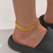Hot selling men's minimalist smooth Cuban chain anklets, personalized hip-hop style exaggerated jewelry anklets_ipsvogv.com