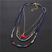 Bohemian Fashion Ethnic Style Multi Layer Rice Bead Chain Tassel Pendant Holiday Necklace_ipsvogv.com