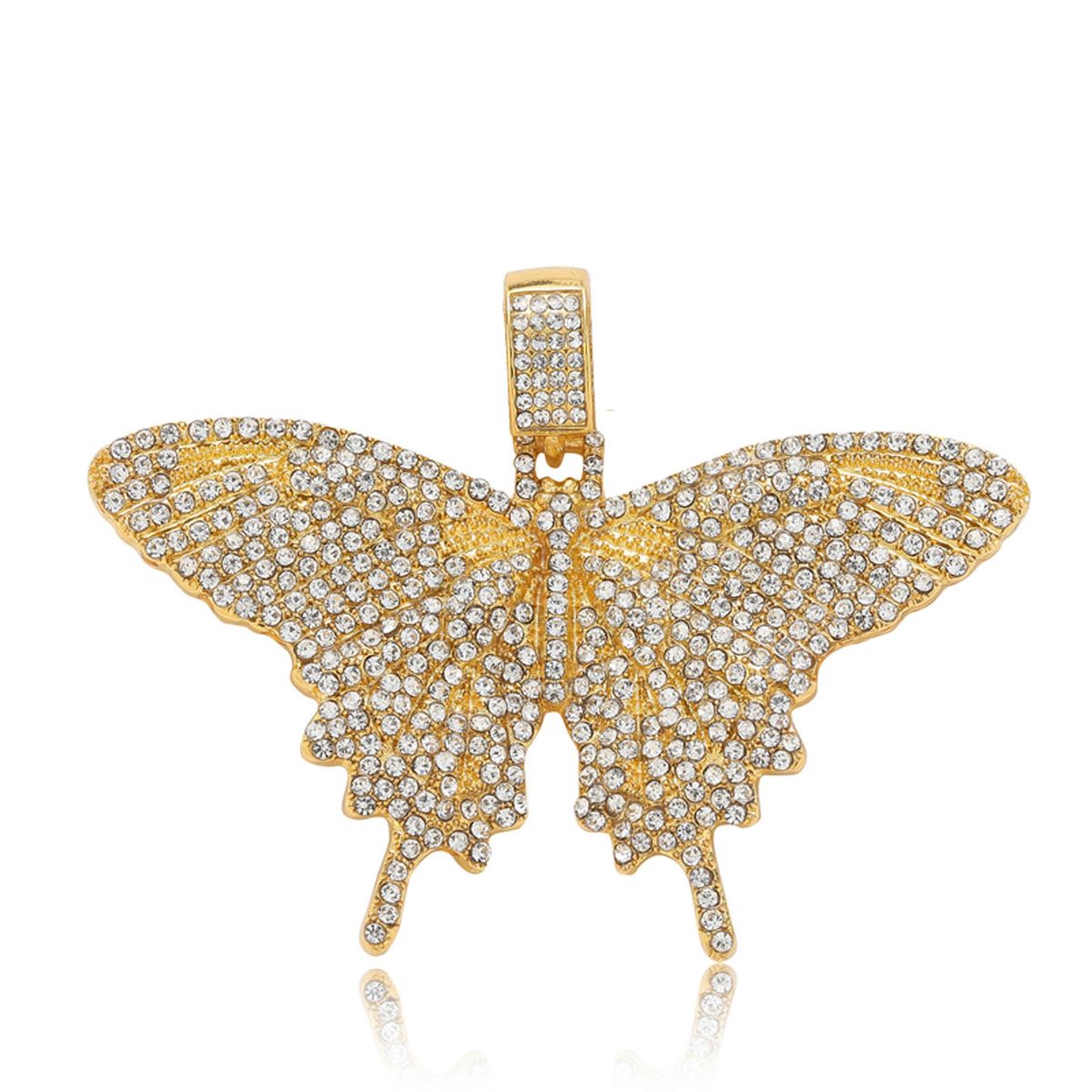 Men’s Jewelry Set Fashion Ins Style Hip Hop Alloy Butterfly Pendant Full Of Diamonds Men's Personality Ins Style Accessories_ipsvogv.com