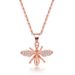 Women’s Jewelry Set Fashion Fashion Bee Necklace Earrings Jewelry Set Inlaid with Zircon Rose Gold Plated_ipsvogv.com