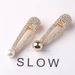 Rhinestone Hairpins For Women Metal Hollow Full Diamond Side Clips Simple Pearl Diamond Duckbill Clip_ipsvogv.com