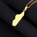 stainless steel Madagascar map and city necklace male and female couple geometric titanium steel pendant necklace_ipsvogv.com