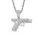 necklaces Hip hop small pistol necklace creative diamond zircon machine gun trendy men's jewelry_ipsvogv.com