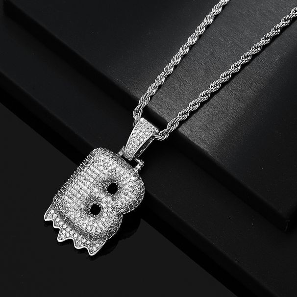 New Copper Set Zircon Full Diamond 26 Large Letter Necklace, Personalized Hip Hop Fashion Accessories For Trendy People_ipsvogv.com