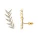 S925 Silver Ear Needle Personalized Leaf Fish Bone Diamond Earrings Female 14K Color Simple Jewelry_ipsvogv.com