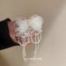 Unisex White Organza Flower Crystal Tassel Earrings New Style Trendy Long Niche Temperament Versatile Earrings For Women_ipsvogv.com
