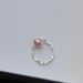 SUU New Niche Personality Cold Wind Protection Color Crushed Silver Freshwater Pearl Elastic Natural Stone Ring_ipsvogv.com