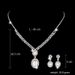 Elegant Bridal Jewelry Set - Silver Pearl Necklace & Earrings (Wedding Accessories, Classic Pearl Inlay Design)_ipsvogv.com