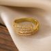 Aogu Light Luxury High end for Women, Unique and Exquisite Copper Plated Zircon Geometric Open Ring New_ipsvogv.com