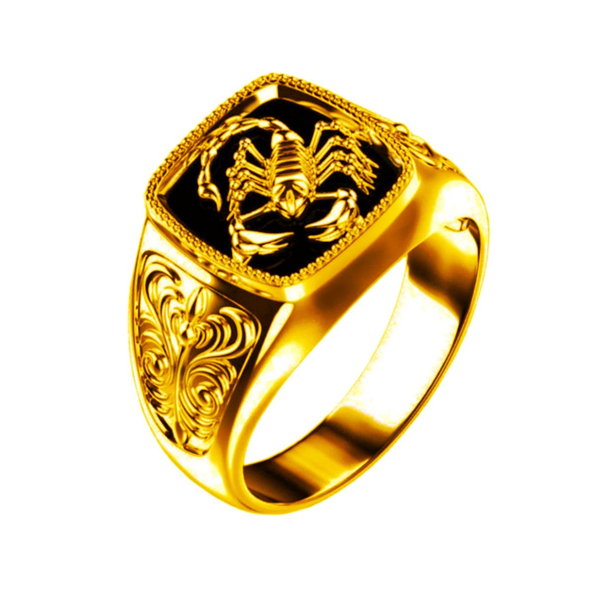 New Creative Scorpio Relief Men's Ring Drip Glue Totem Pattern Carving Poisonous Scorpion Ring_ipsvogv.com