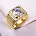 Luxury Mohsang Stone Opening Plated Rose Gold 2 Carat Diamond Wide Edition Group Set With Full Sky Star Men's Ring_ipsvogv.com