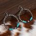Fashion CCB Round Bead Turquoise Earrings, Ethnic Style Geometric Circle Earrings_ipsvogv.com