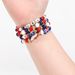 Handmade Patriotic Beaded Bracelet With Natural Stones - USA Flag & Star Design - Unisex Jewelry For Men And Women Adjustable Sizes Five Pointed Star_ipsvogv.com