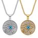 New Hip-Hop Jewelry Titanium Steel Gold-Plated Rhinestone Eye Of Horus Pendant Necklace_ipsvogv.com