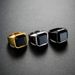 New Style Jewelry Simple Square Personalized Black Agate Men's Plated Ring_ipsvogv.com