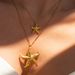 Women's Jewelry Fashion Niche Clavicle Necklace Starfish Pendant Gold Stainless Steel Thread Circle Pendant Necklace_ipsvogv.com