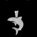 Hip Hop Trendy Animal Whale Fashion Full Diamond Dolphin Pendant Men's Alloy Cuban Chain_ipsvogv.com