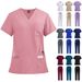 Women's new V-neck split medical overalls, pocket straight pants, men's and women's toiletries_ipsvogv.com