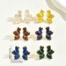Versatile Japanese Korean style clover petal with fashionable niche drip oil design earrings, sweet and elegant earrings_ipsvogv.com