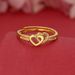 Vietnamese Sand Gold Double Love Women's Heart Shaped Simple, Fashionable, Versatile, Non Fading, Adjustable Ring_ipsvogv.com
