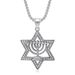 Hip Hop New Titanium Steel Gold-Plated Inlaid Diamond Star Of David Pendant Men's Hexagram Necklace_ipsvogv.com