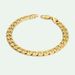 Fashion Vacuum Electroplated Copper Gold-Plated Cuban Chain Open-Ended Bracelet_ipsvogv.com