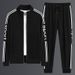Men's Clothing sports suit men's spring and autumn sweatshirt outdoor running leisure two piece suit loose trend plus size jacket_ipsvogv.com