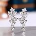 Cao Shi, Japan and South Korea Small Fresh Super Sparkling Micro Set Zircon Earrings Diamond Round Square Geometric_ipsvogv.com