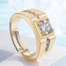 Plated Domineering Big White Gold Simulated Diamond Men's Ring, Plated Jewelry_ipsvogv.com