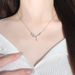 Ribbon Necklace Jewelry For Women, Light Luxury, Elegant Zircon, Internet Celebrity Style, Heart Pendant, Stainless_ipsvogv.com