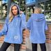 Women's flannel loose hooded long-sleeved pullover plush sweatshirt_ipsvogv.com