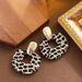 Fashion Leopard Print Large Circle Acrylic Resin For Women, Light Luxury High-end Silver Needle Earrings_ipsvogv.com