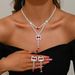Women’s Jewelry Set Fashion Bridal Banquet Casual Zircon Necklace Niche Flower Tassel Pendant Zircon Earring Set_ipsvogv.com