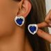 Unisex Hot Selling Love Crystal Glass Heart Shaped Earrings For Women Suitable For Women To Wear At Christmas_ipsvogv.com