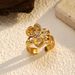 Women’s Jewelry Set Fashion Stainless Steel Ring Versatile Flower Geometric Gold Plated Stainless Steel Ring Ring_ipsvogv.com