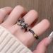 Sweet, Cool, Spicy Girl Butterfly Index Finger High Street Punk Style Contrasting Color Opening Ring, Personalized,_ipsvogv.com